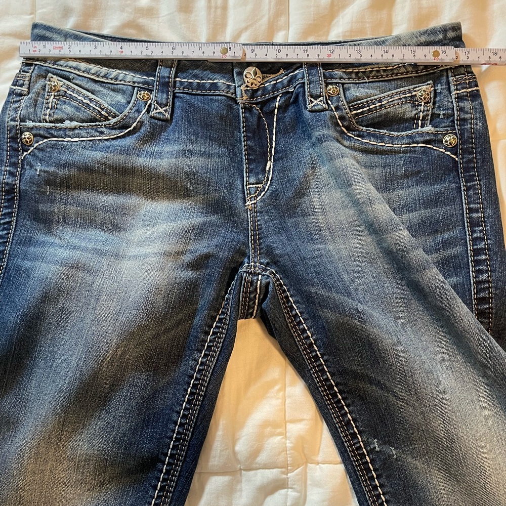Rock Revival Leah Easy Boot Jeans Sz:29 Flap Pocket Western Cowgirl - Picture 6 of 12